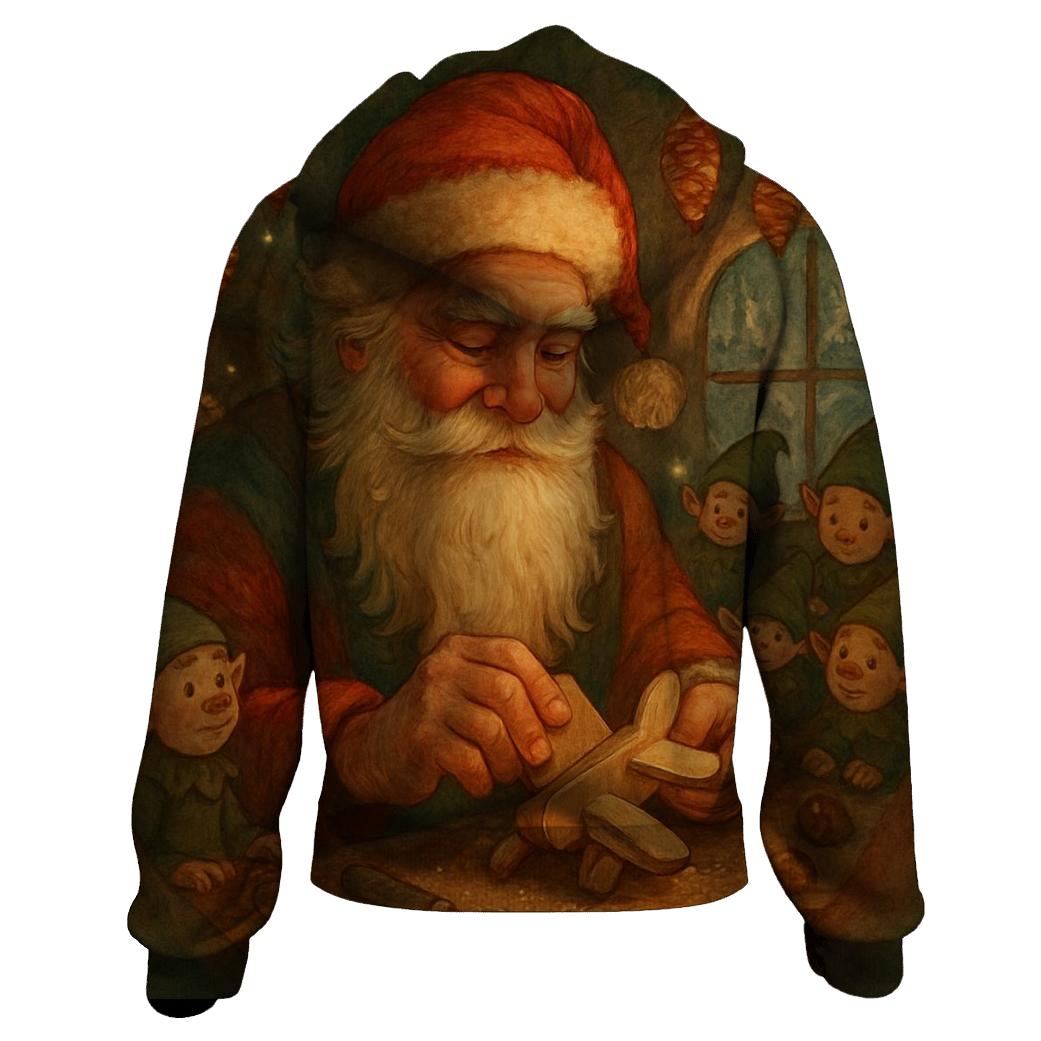 Woodland Toymaker Santa zip-up hoodies