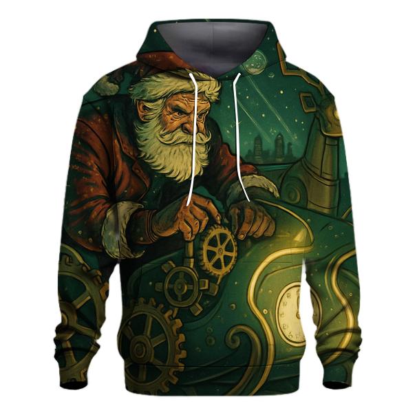Clockwork Midnight Santa graphic hoodies