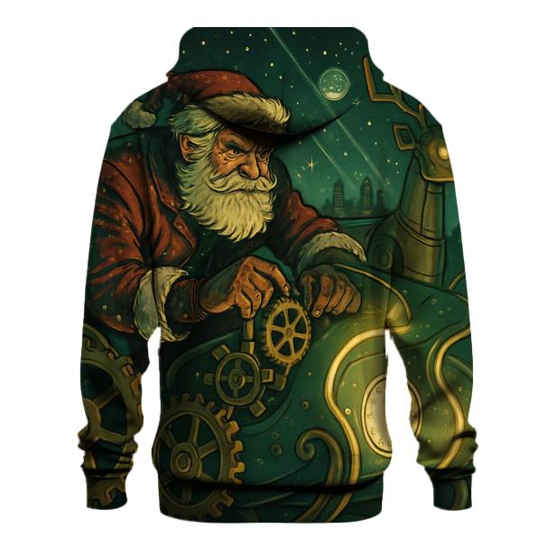 Clockwork Midnight Santa graphic hoodies