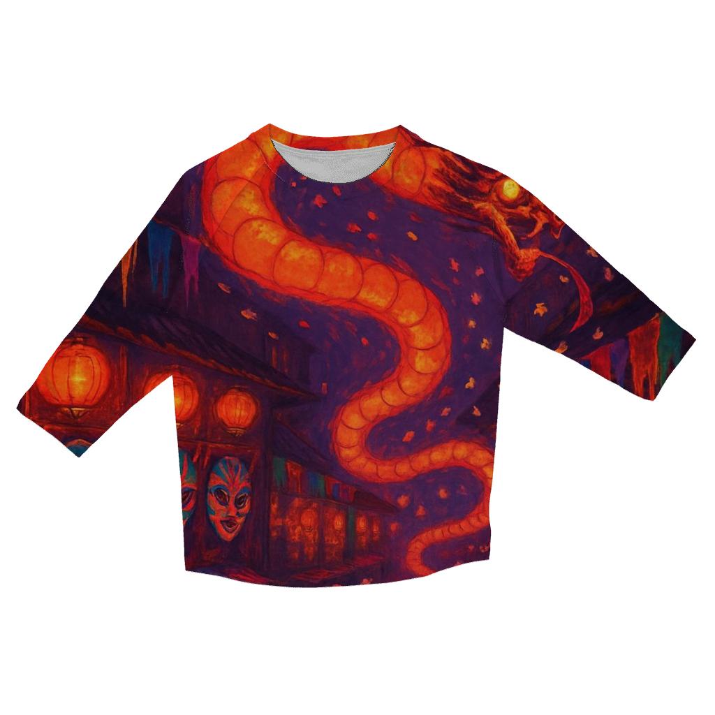 Neon Lantern Serpent trendy 3/4 sleeve tops