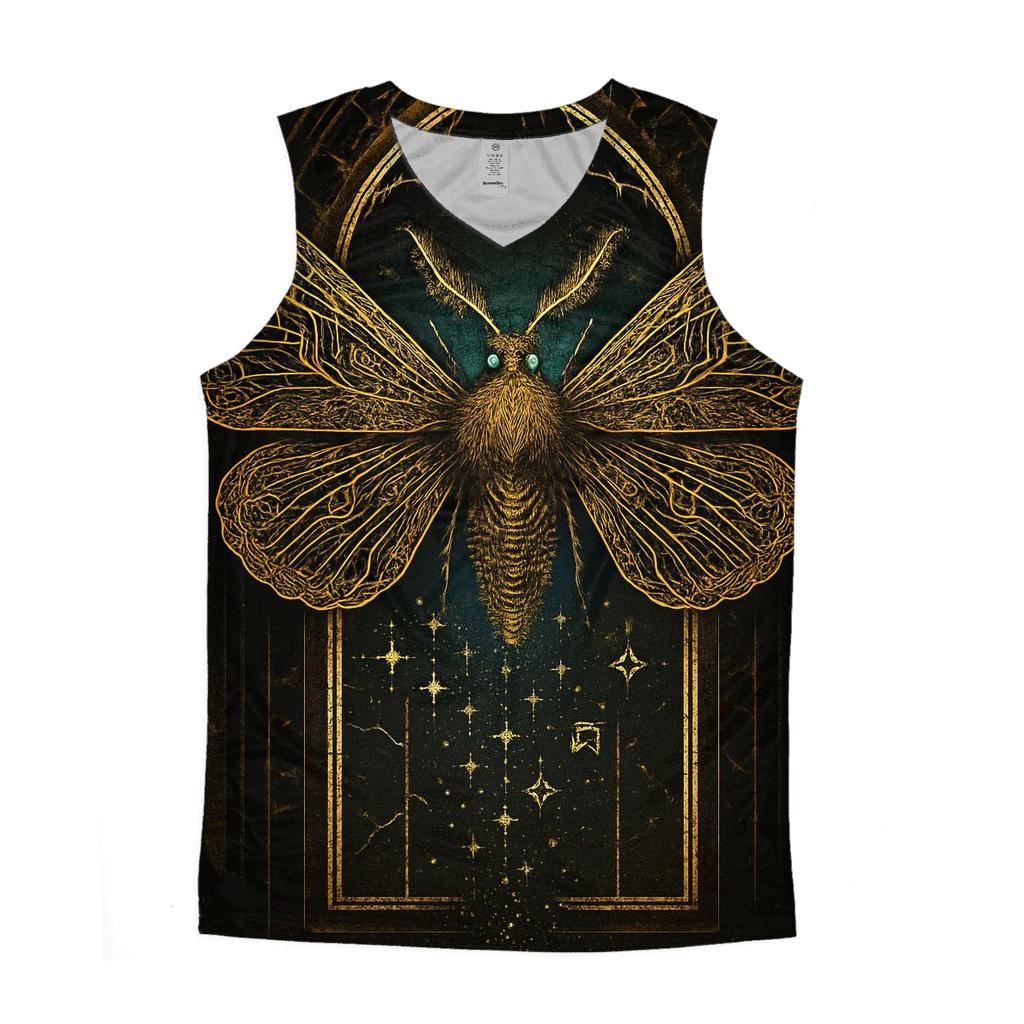 Gilded Neon Moth personalized athletic tanks