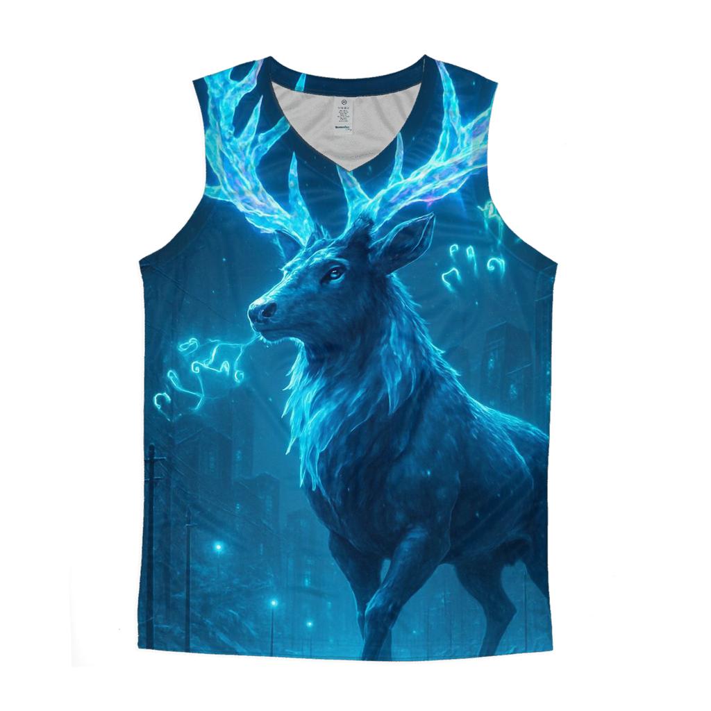 Frostbound Neon Stag designer workout tanks