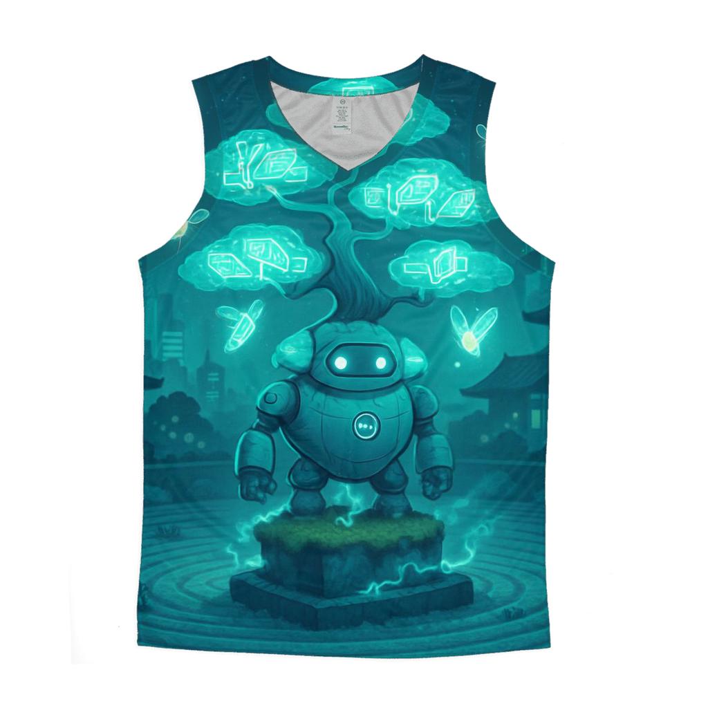 Neon Bonsai Sentinel personalized athletic tanks