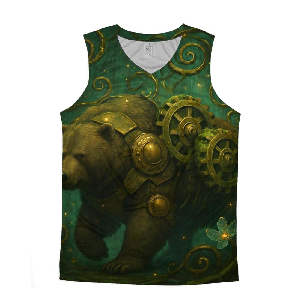 Clockwork Rainforest Bear casual summer tank tops