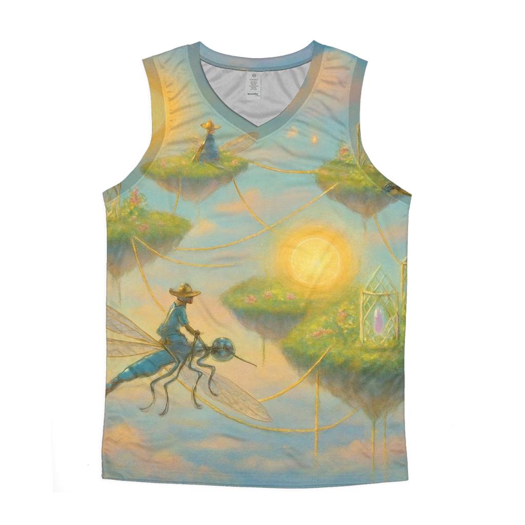 Stitched Sky Garden trendy fitted tank tops