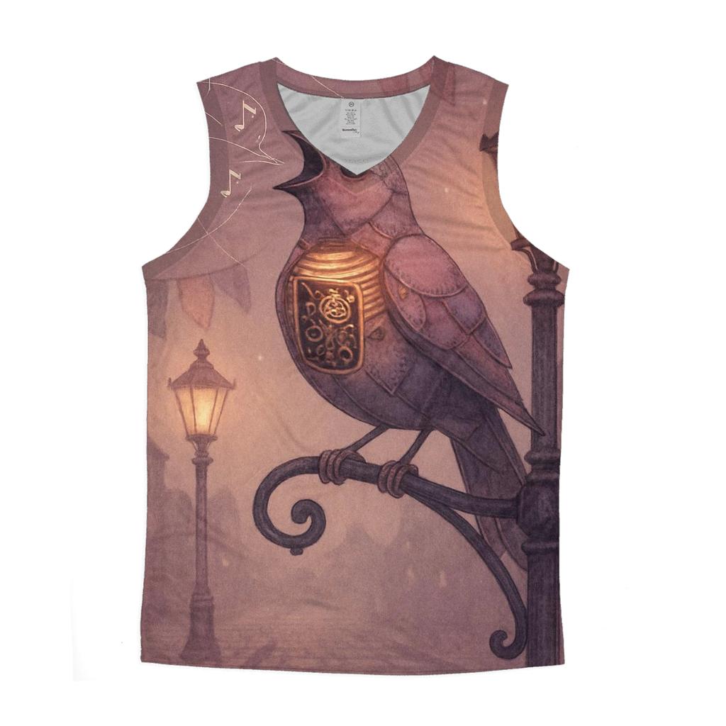 Patchwork Nightingale Engine graphic print tank tops