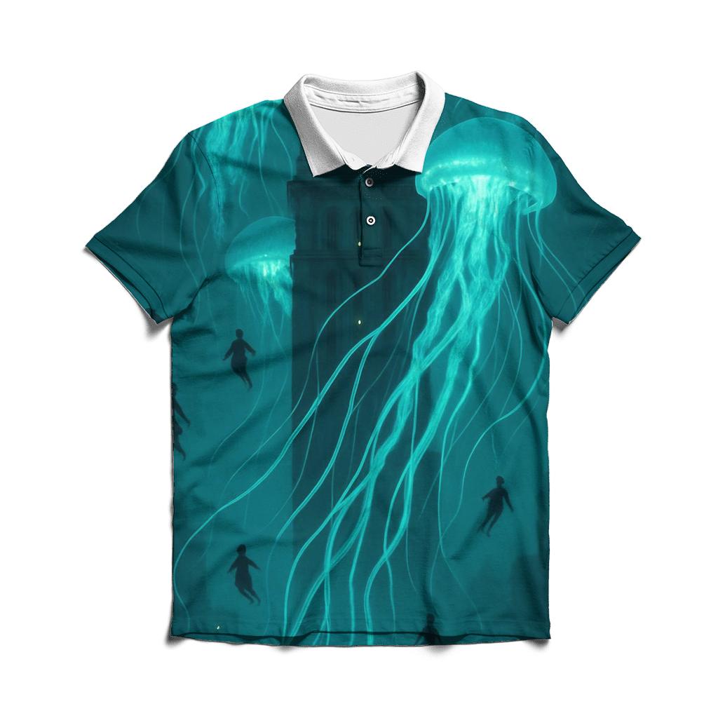 Clocktower Jellyfish custom polo shirts