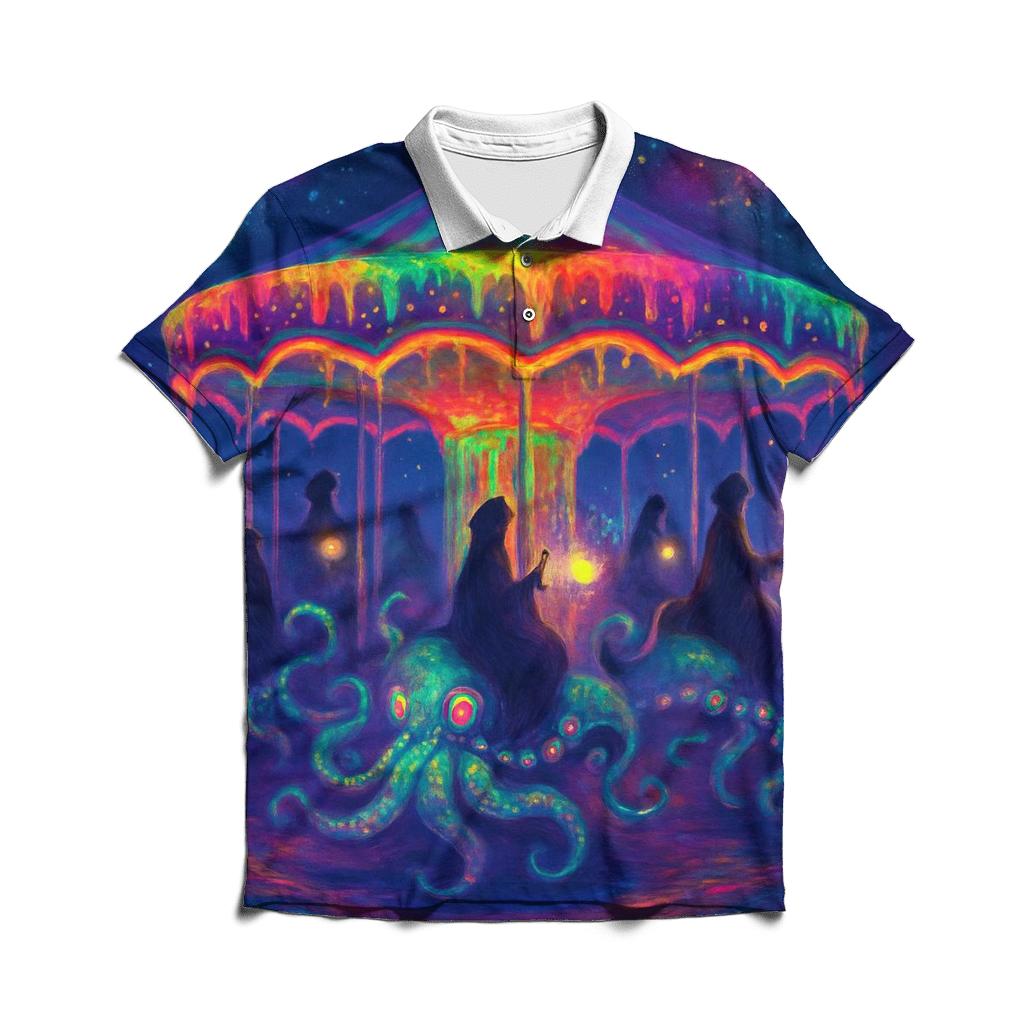 Midnight Carousel Kraken premium cotton polo shirts