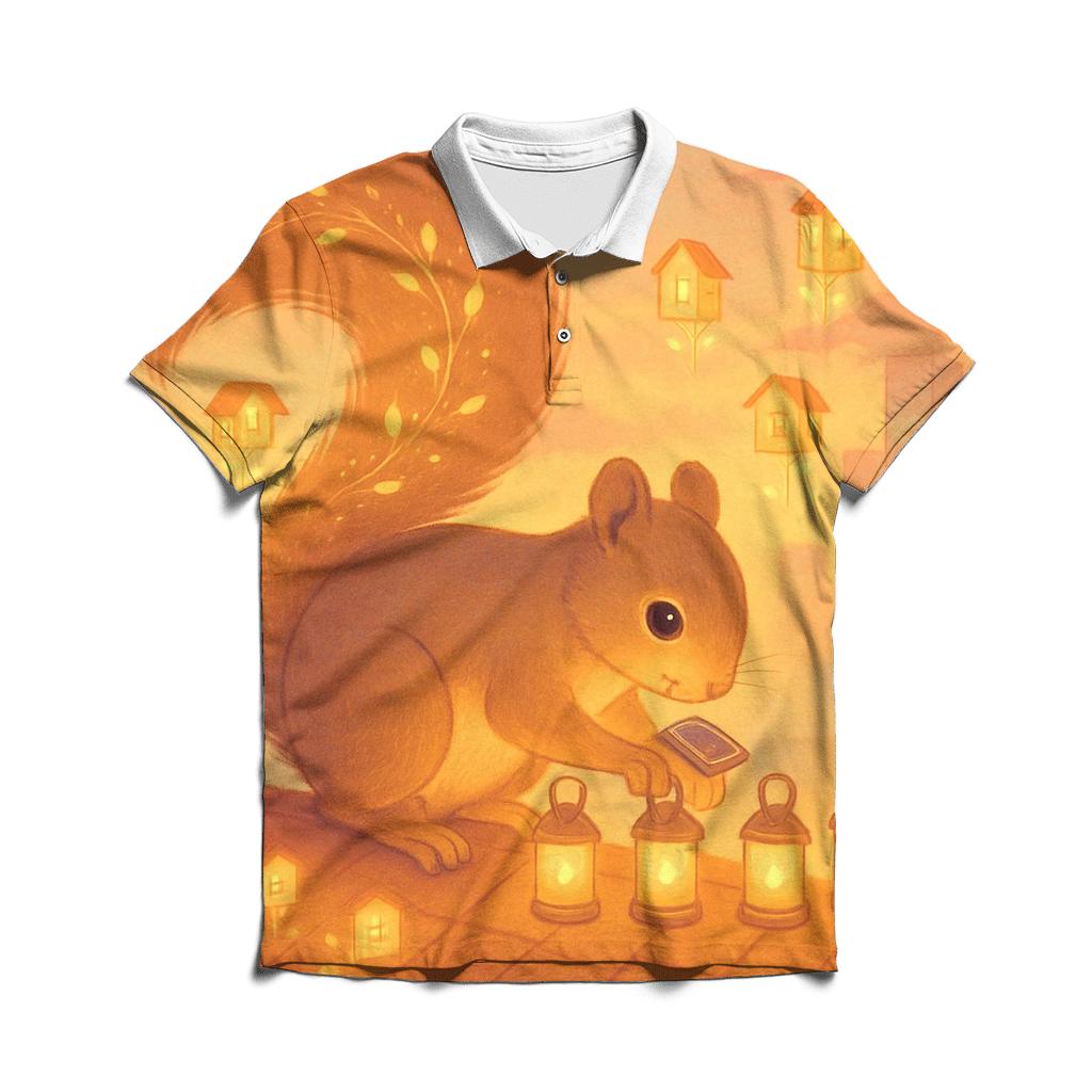 Solar Lantern Squirrel stylish collar polo tees