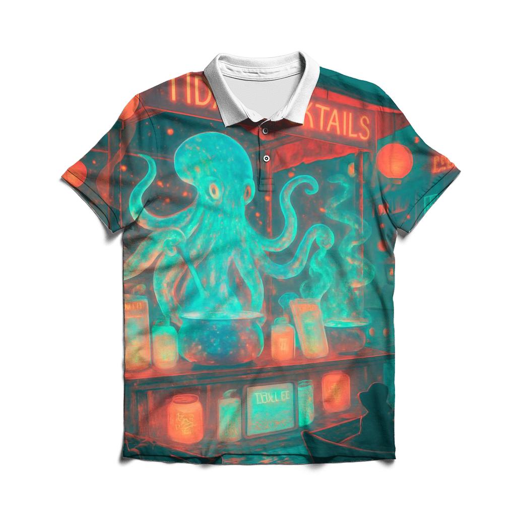 Holographic Market Kraken custom polo shirts