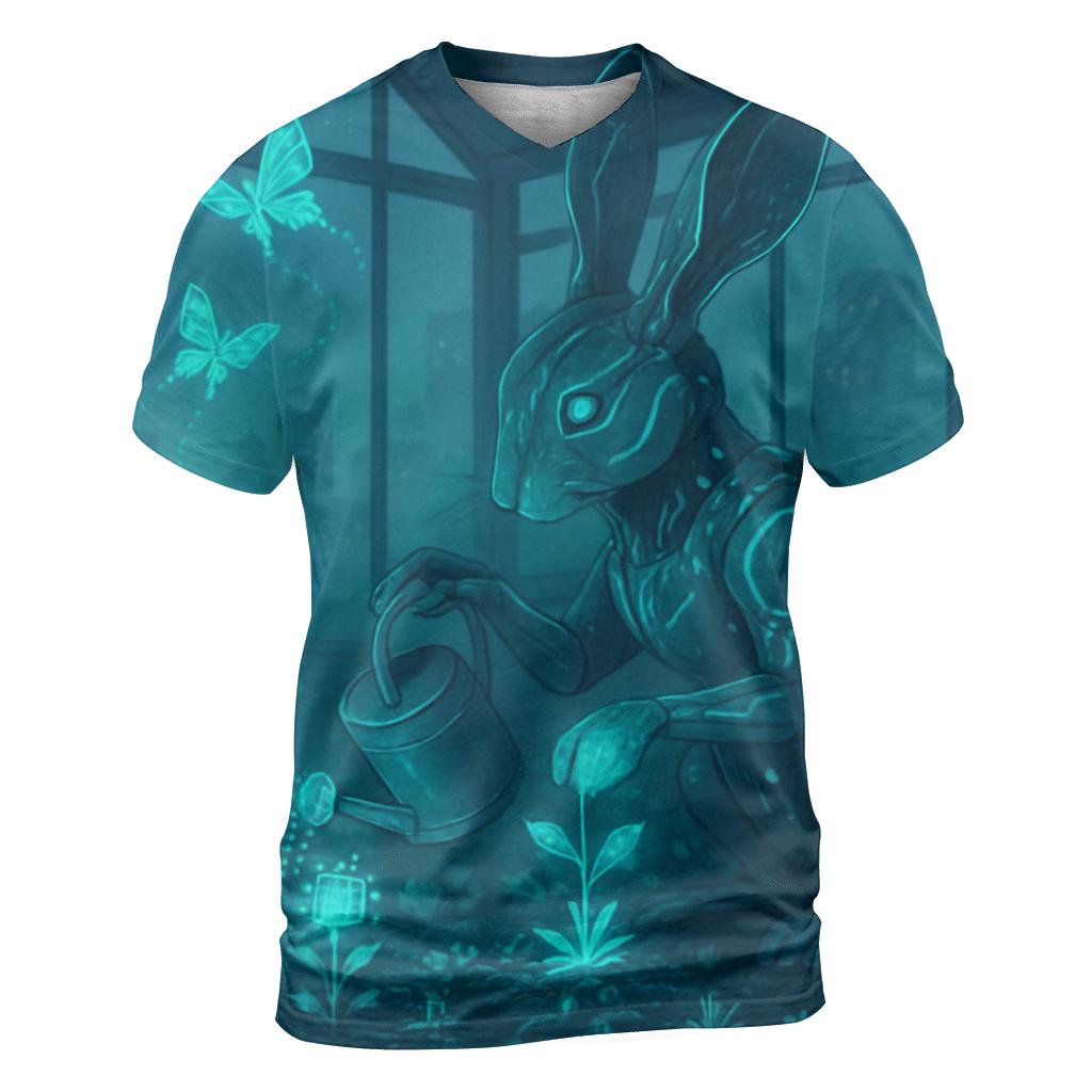 Circuit Garden Hare artistic all-over print tops