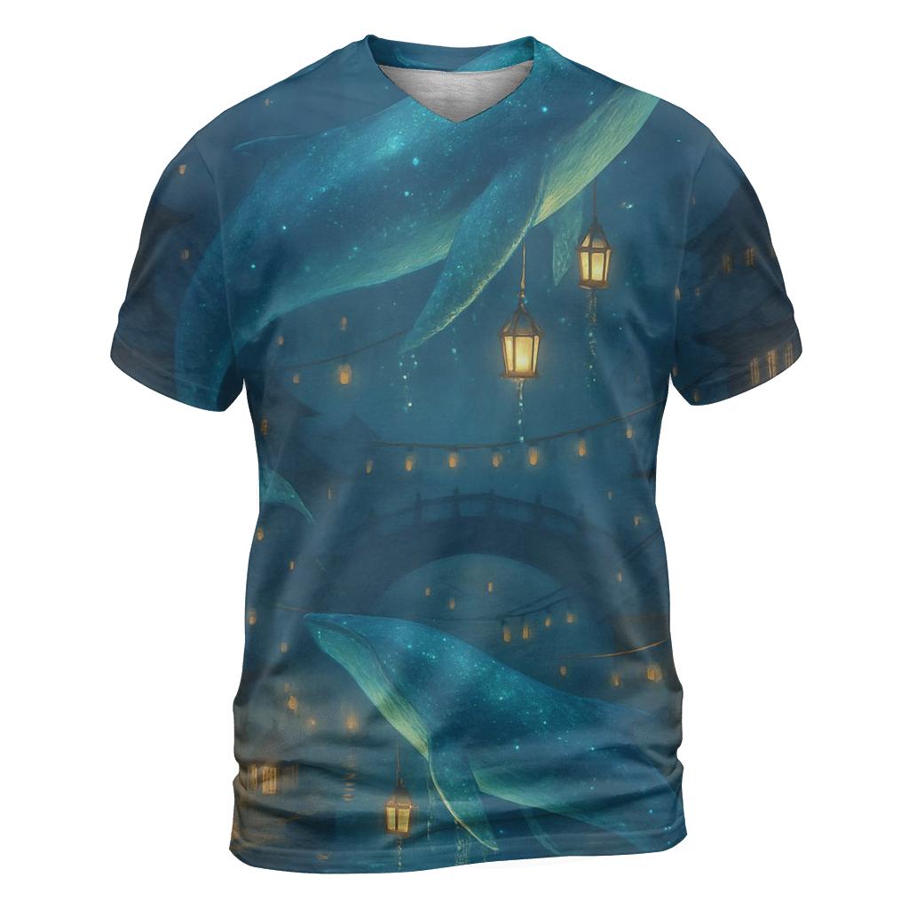 Lantern Whale Parade unique graphic print tees