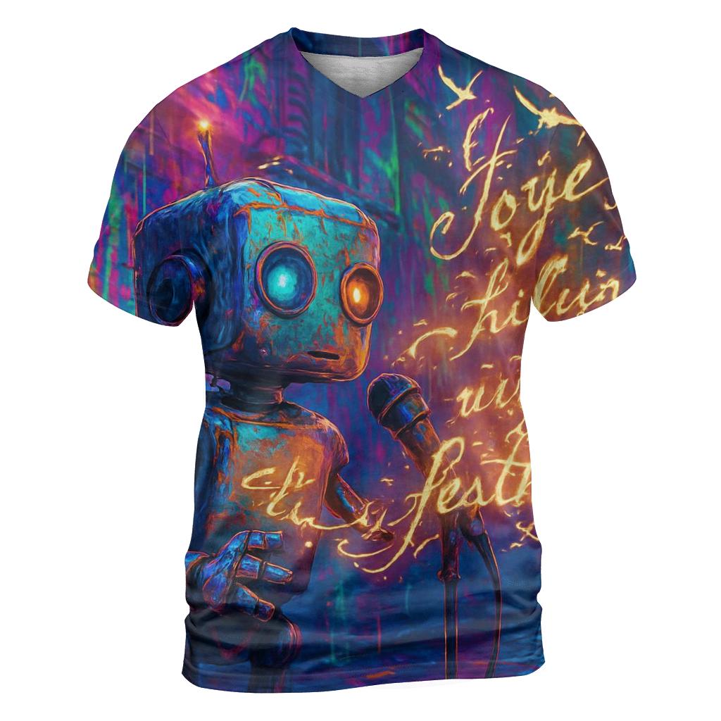 Glitch Bot Street Poet designer pattern shirts