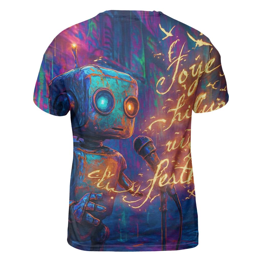Glitch Bot Street Poet designer pattern shirts