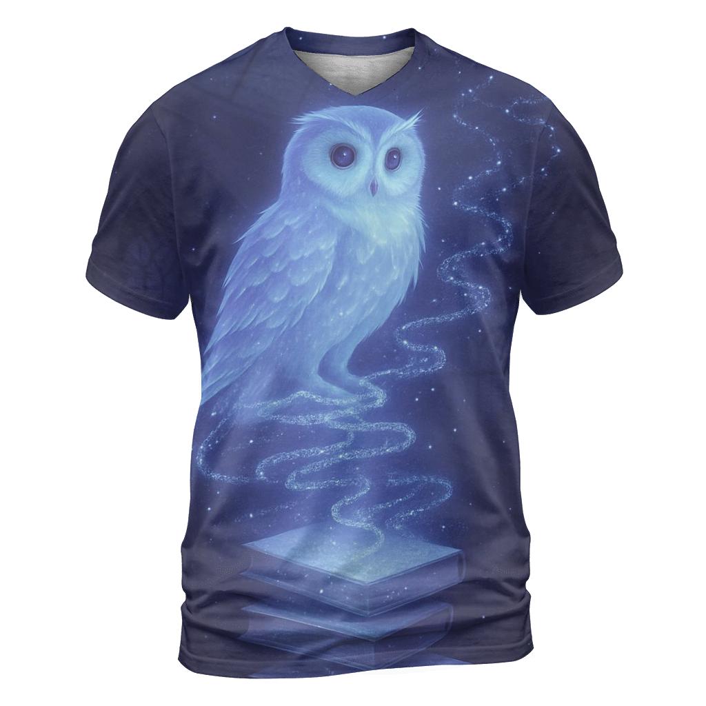 Echo Owl Librarian artistic all-over print tops