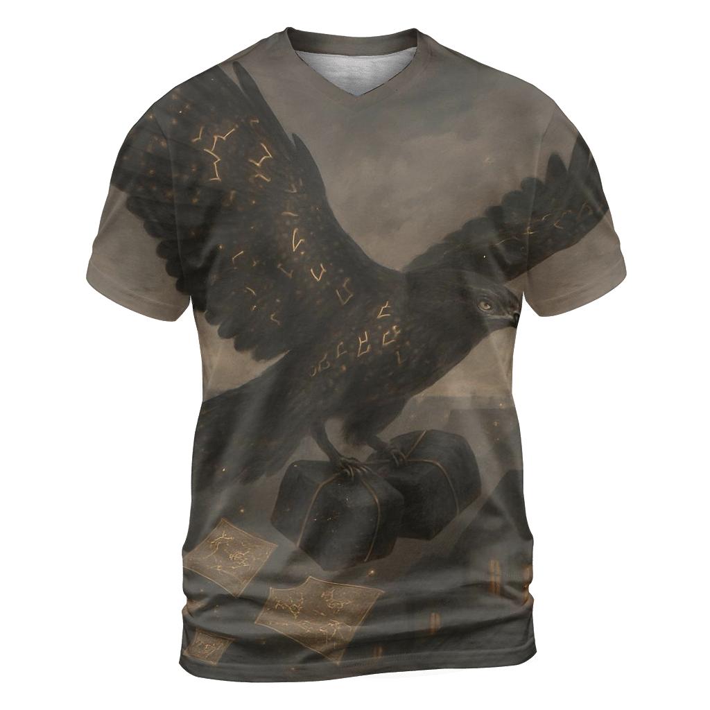 Glyphwing Mail Hawk vibrant all-over design tees