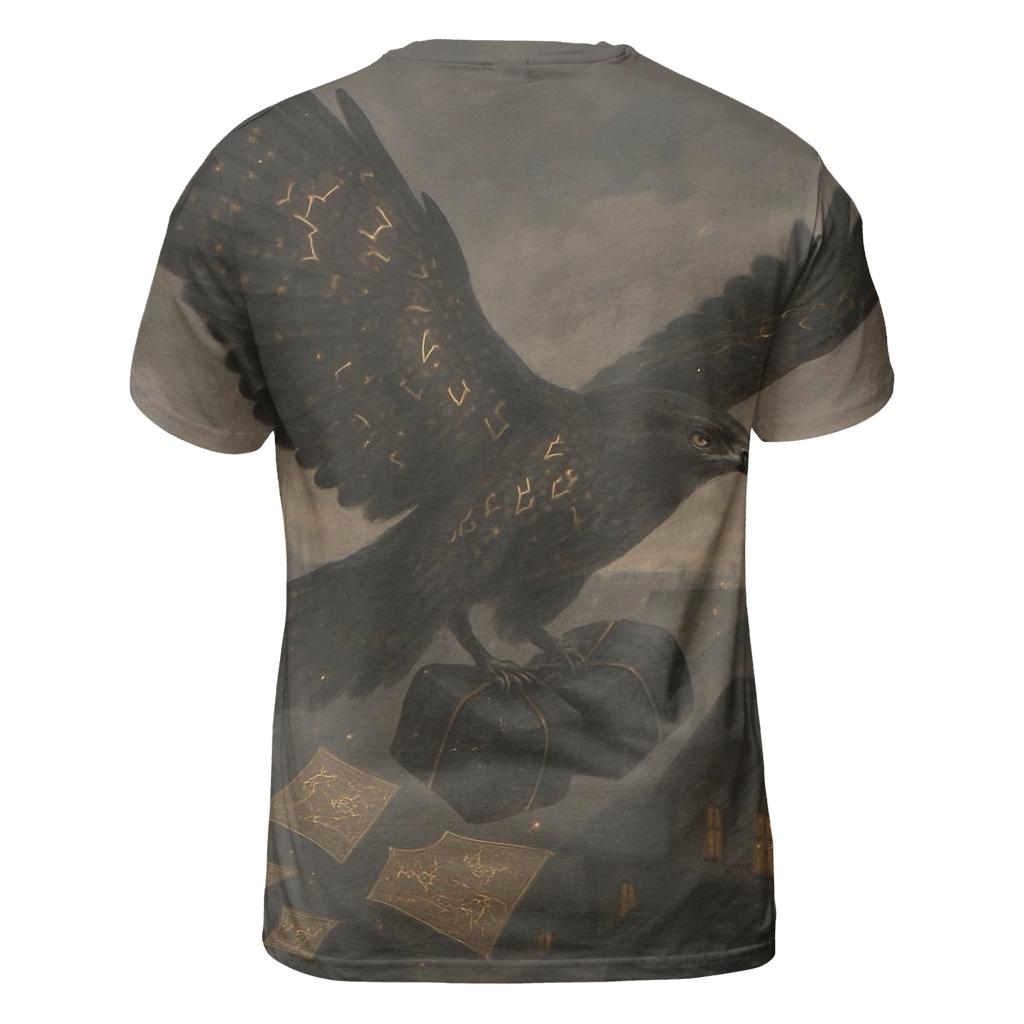 Glyphwing Mail Hawk vibrant all-over design tees