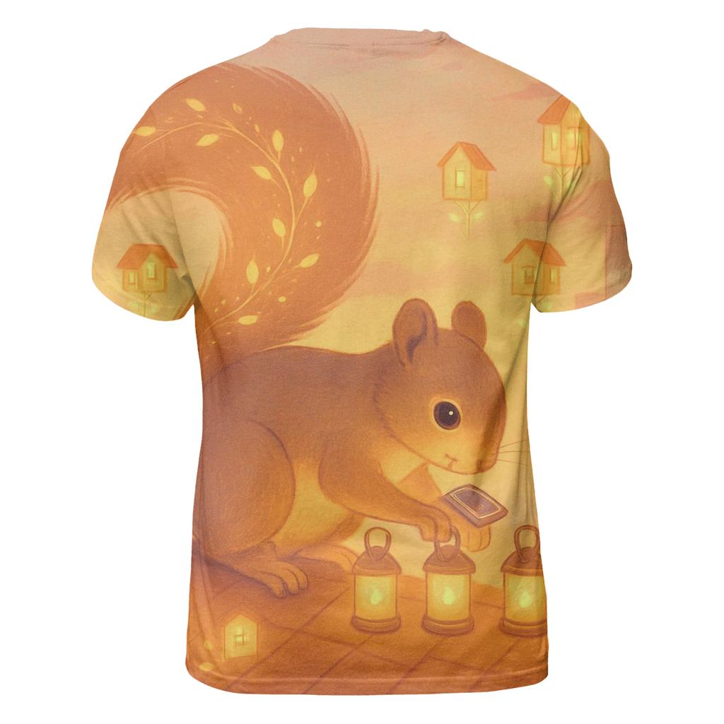 Solar Lantern Squirrel vibrant all-over design tees