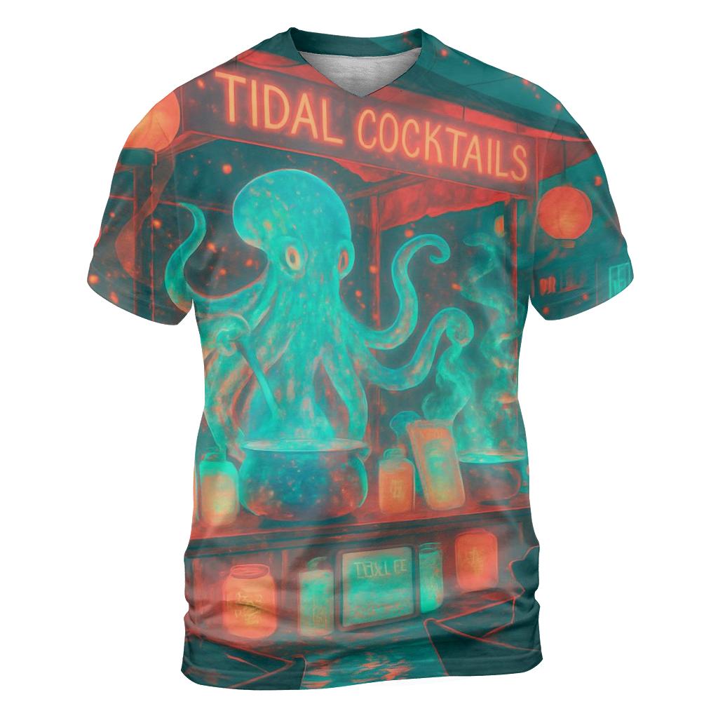 Holographic Market Kraken trendy printed shirt styles