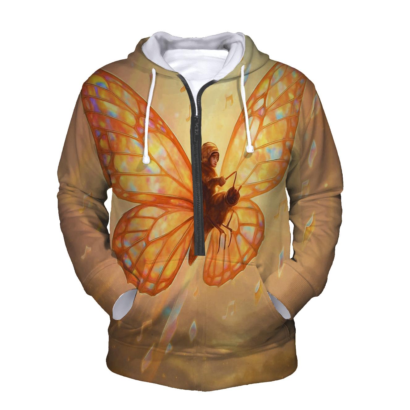 Glasswing Butterfly Pilot graphic hoodies