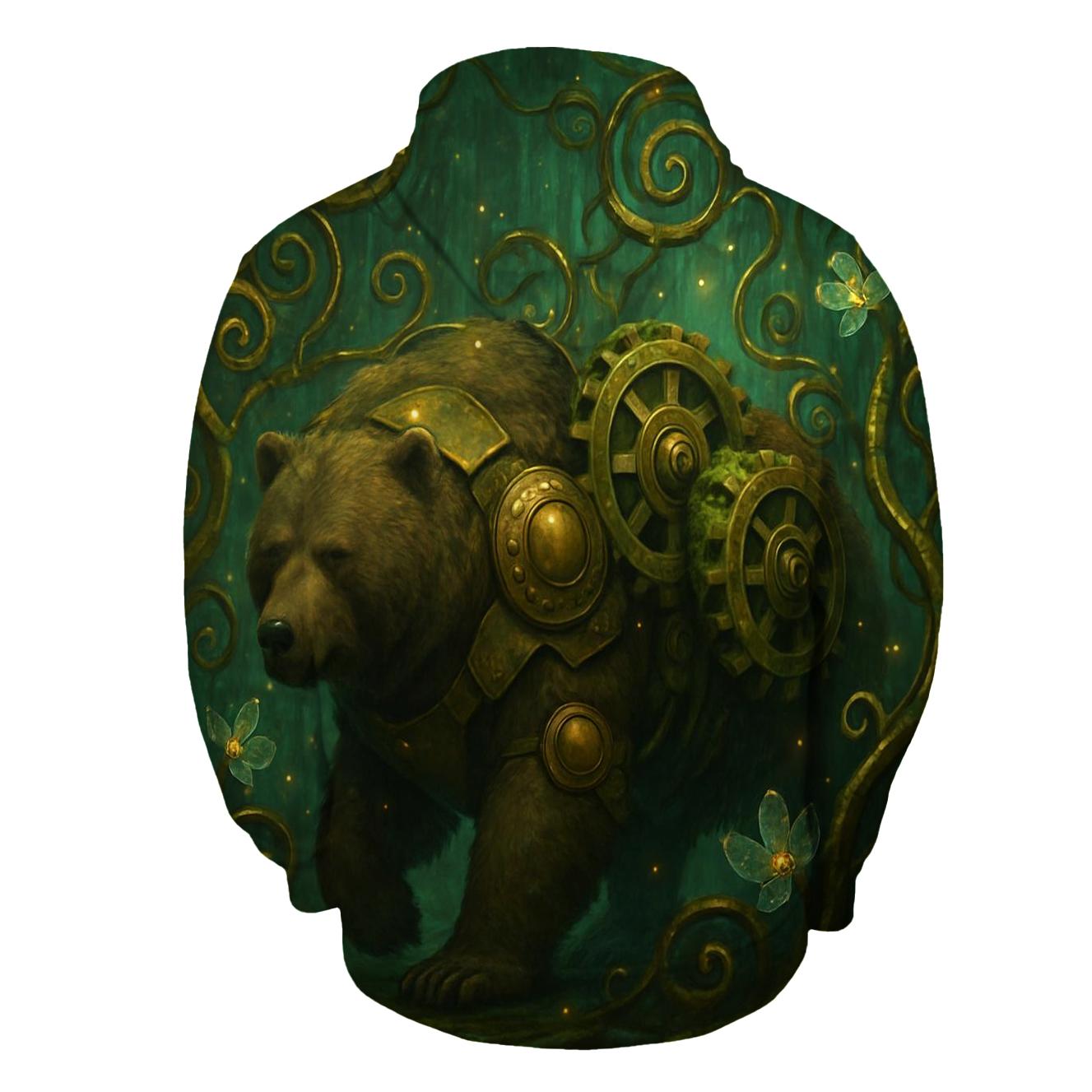 Clockwork Rainforest Bear designer hoodies