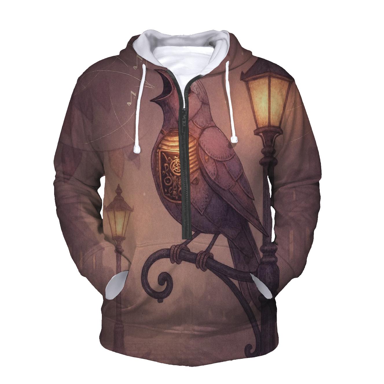 Patchwork Nightingale Engine embroidered hoodies