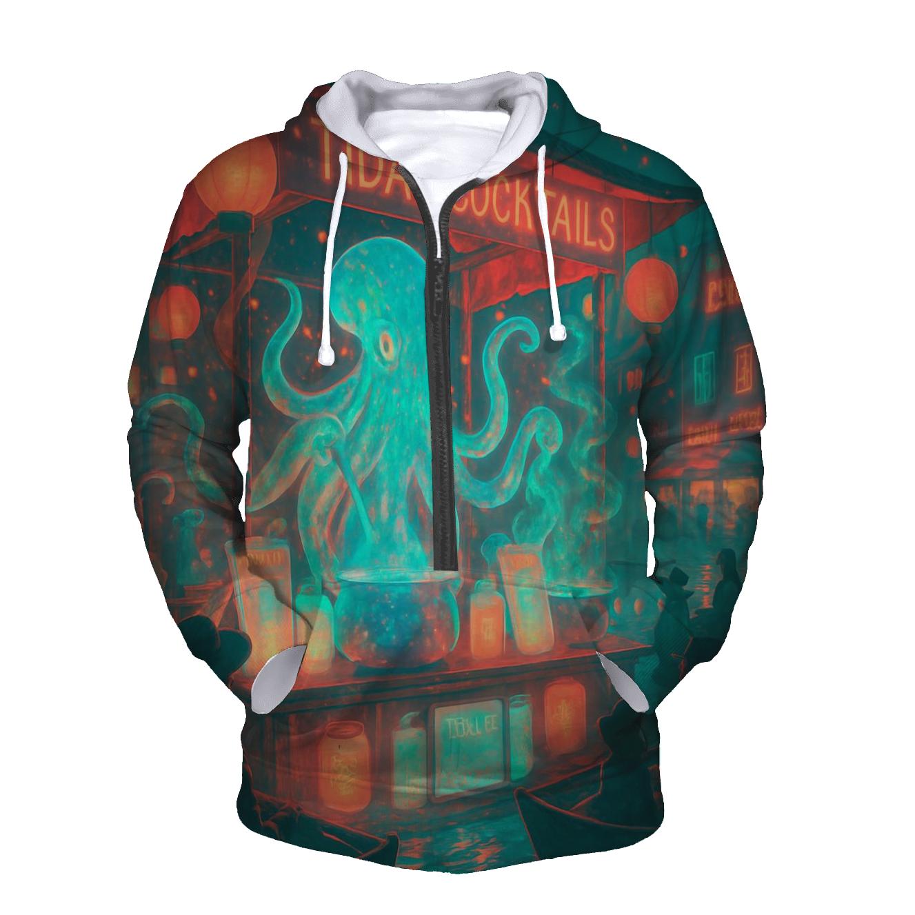 Holographic Market Kraken embroidered hoodies