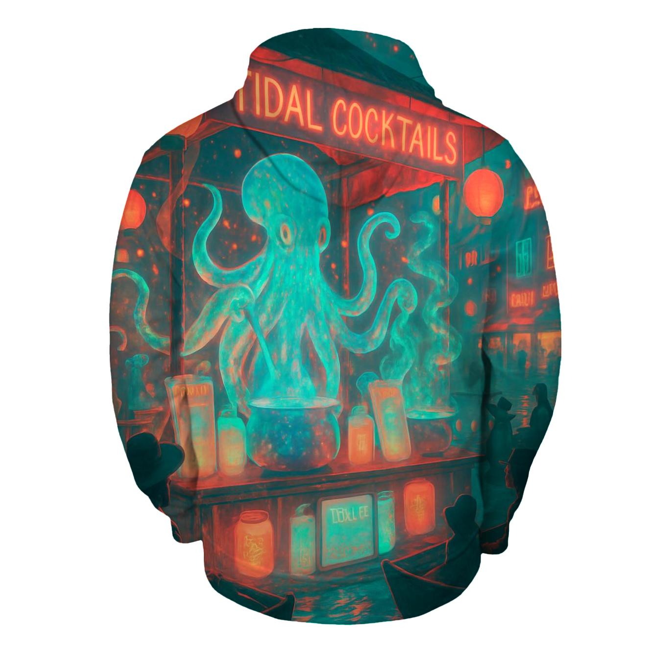 Holographic Market Kraken embroidered hoodies