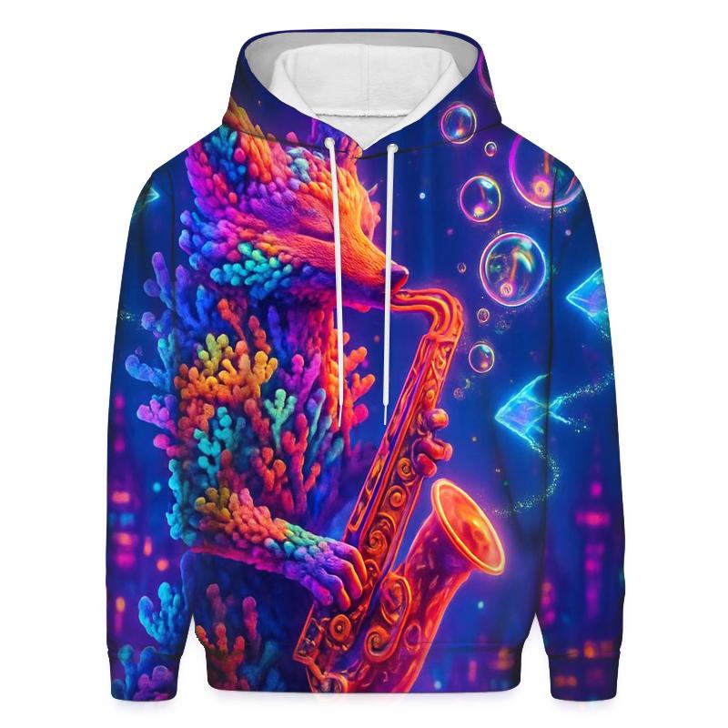 Synthwave Coral Fox custom hoodies