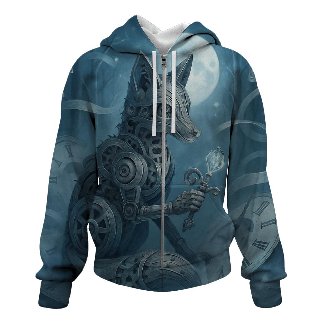 Broken Clock Fox zip-up hoodies