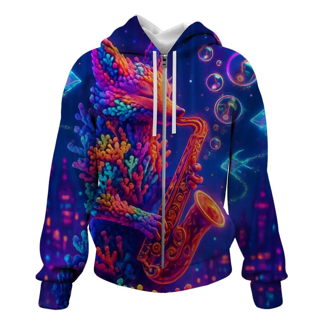 Synthwave Coral Fox hoodie designs