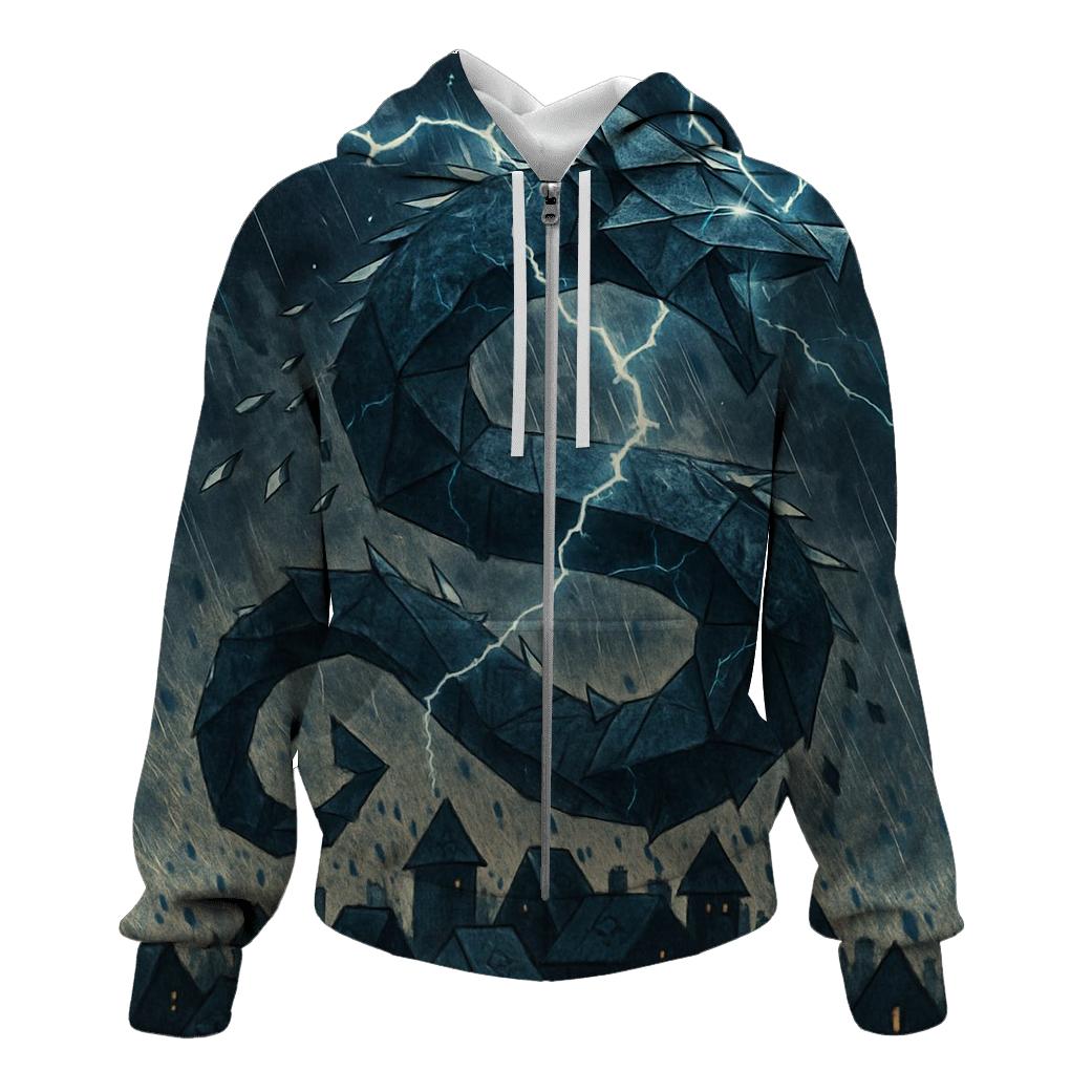 Thunderbolt Origami Dragon custom hoodies