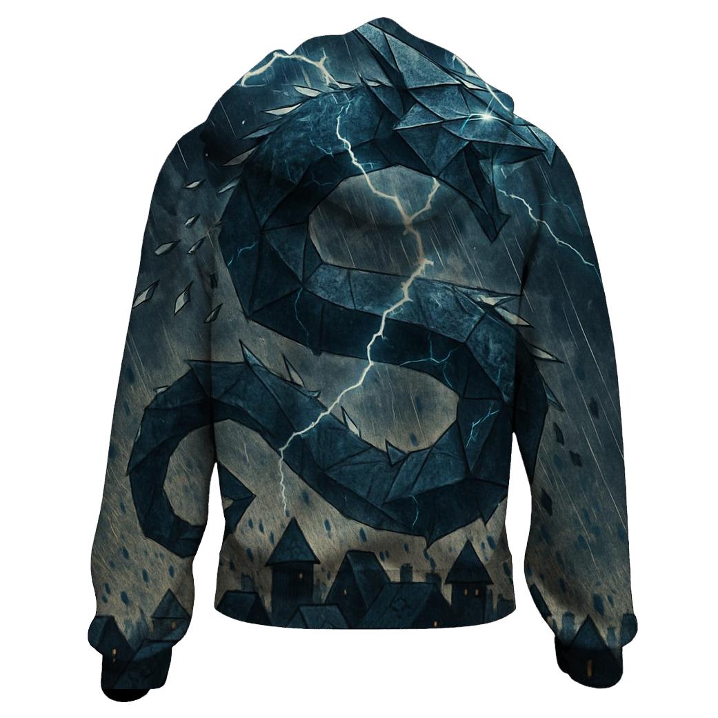 Thunderbolt Origami Dragon custom hoodies