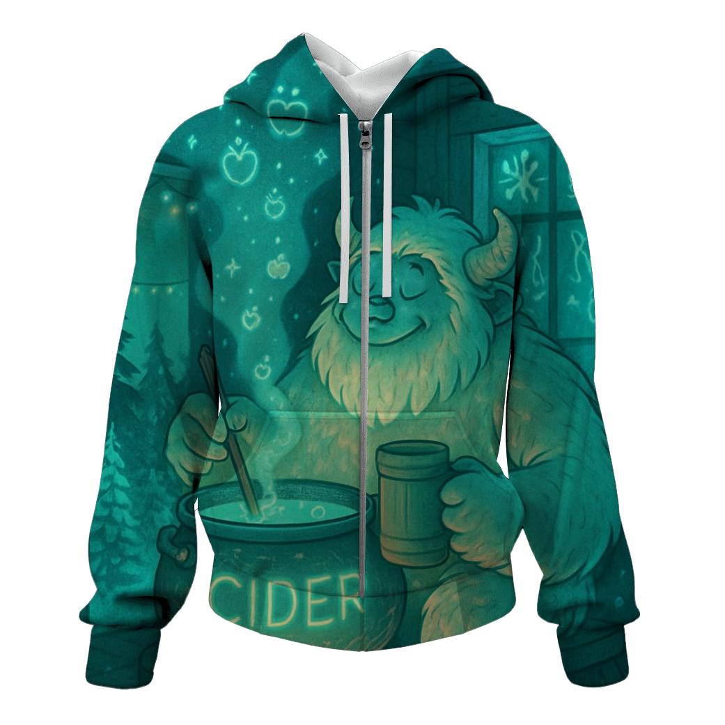 Neon Cider Yeti graphic hoodies