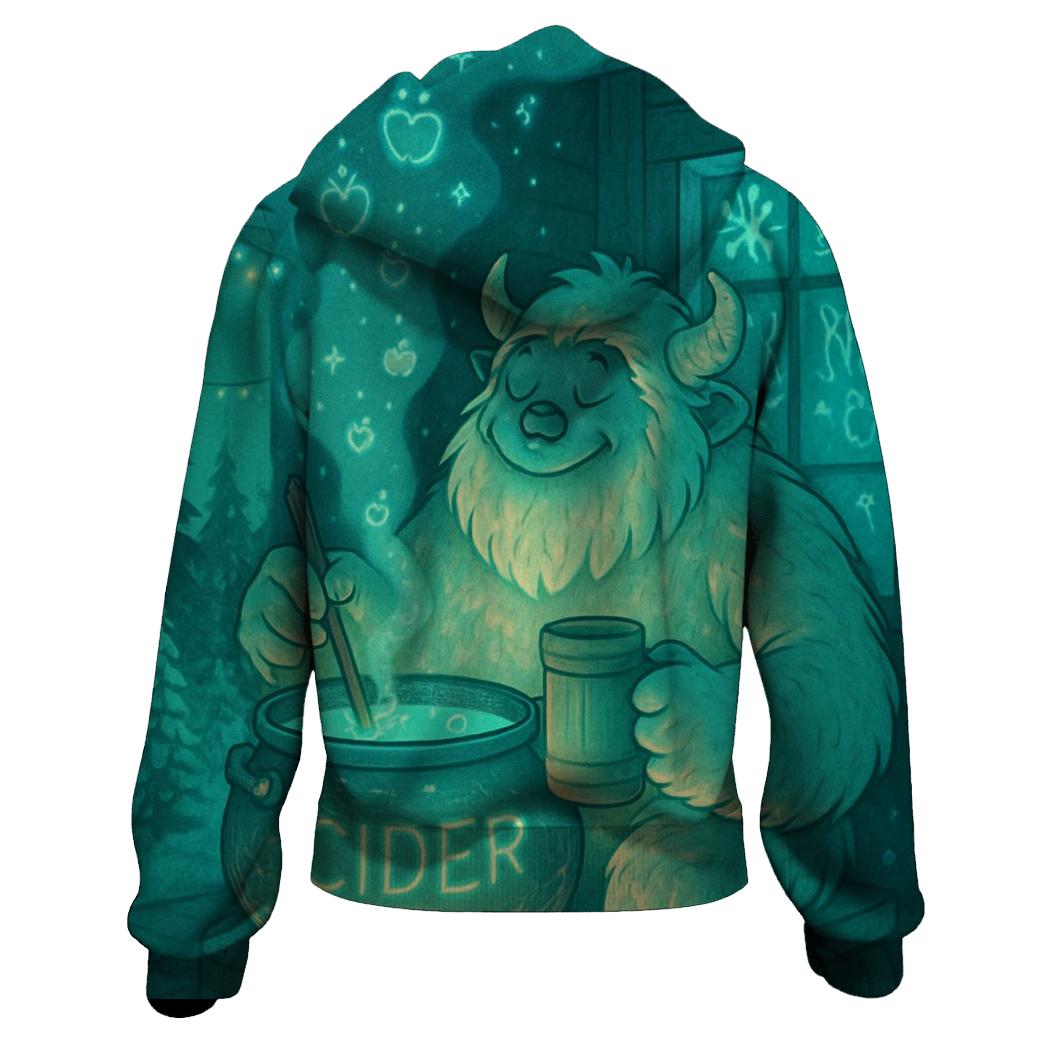 Neon Cider Yeti graphic hoodies