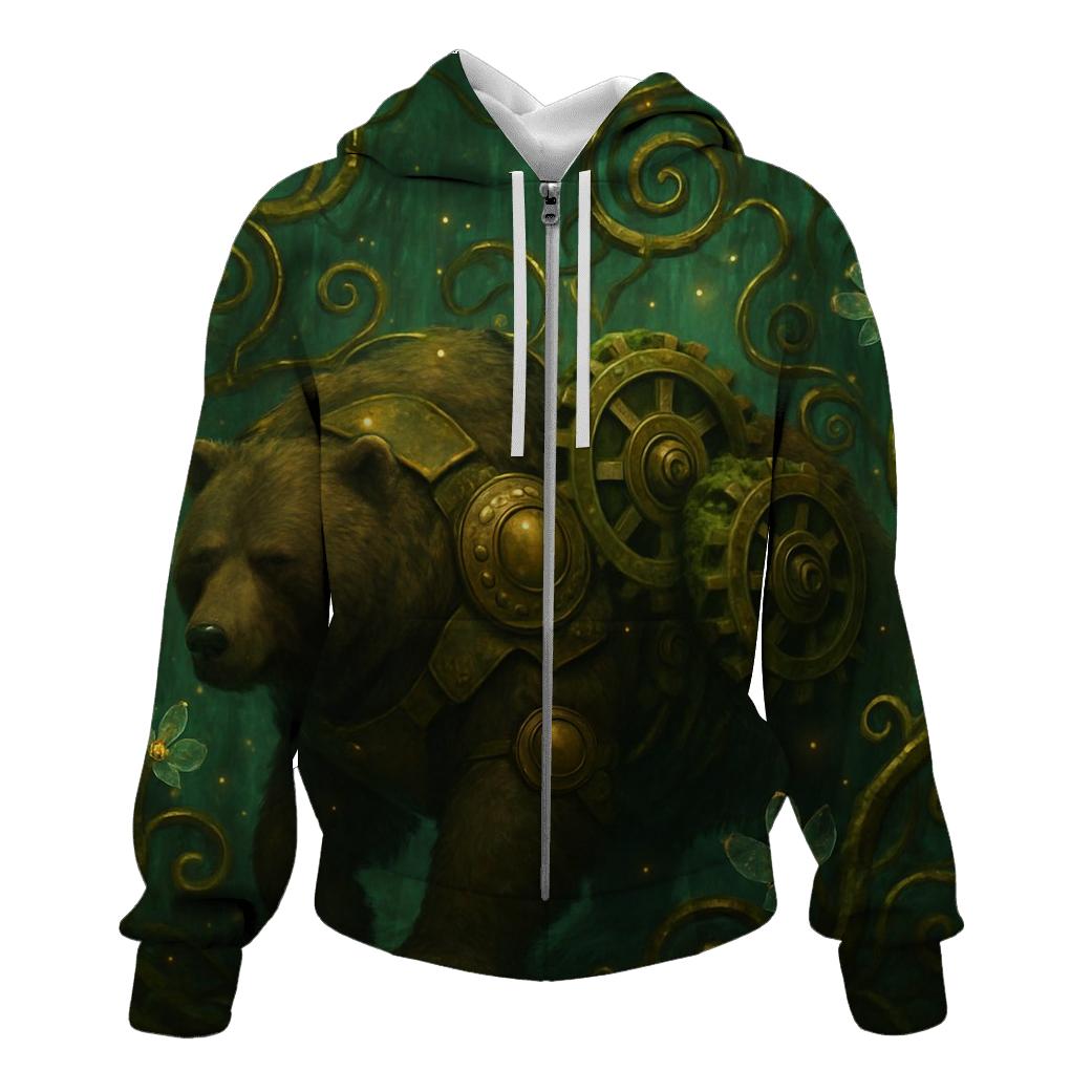 Clockwork Rainforest Bear pullover hoodies