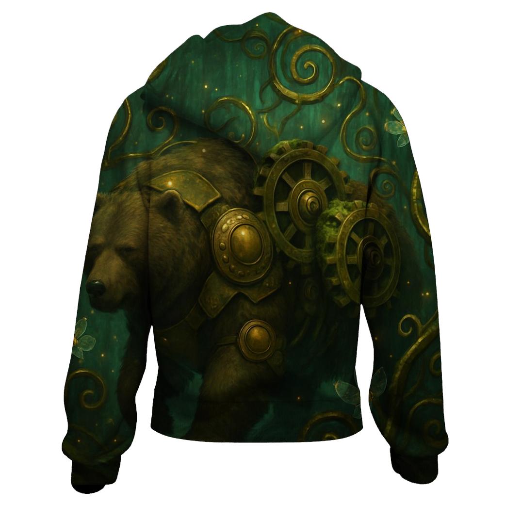 Clockwork Rainforest Bear pullover hoodies