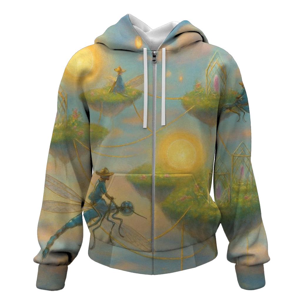 Stitched Sky Garden printed hoodies
