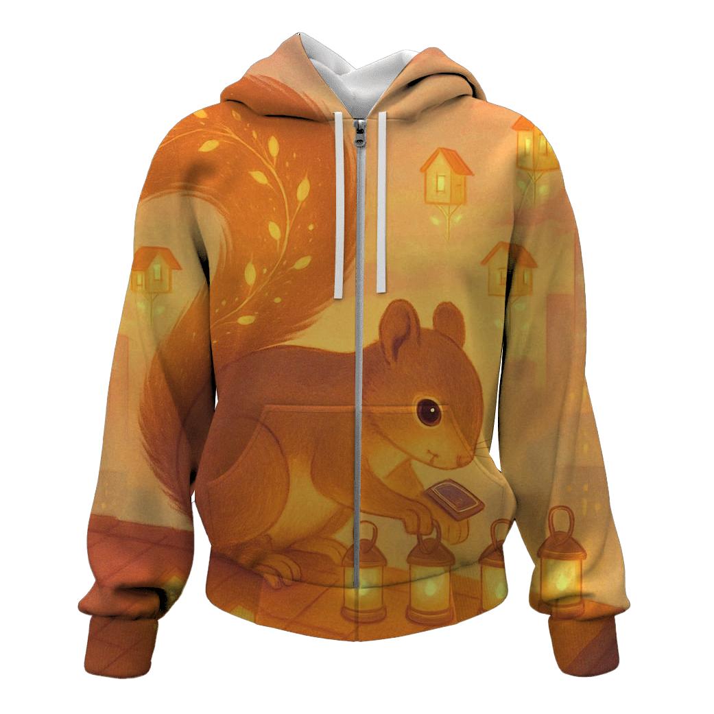 Solar Lantern Squirrel heavyweight hoodies