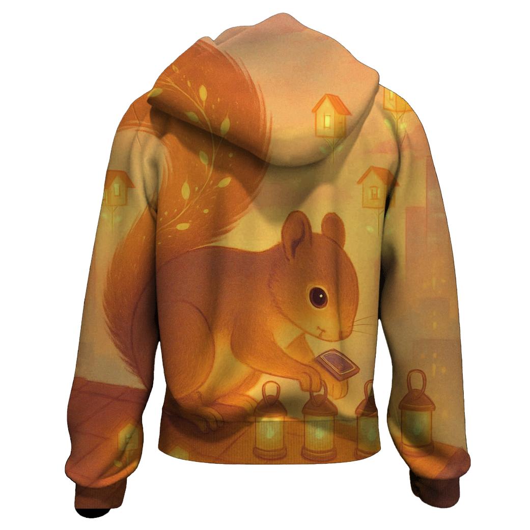 Solar Lantern Squirrel heavyweight hoodies