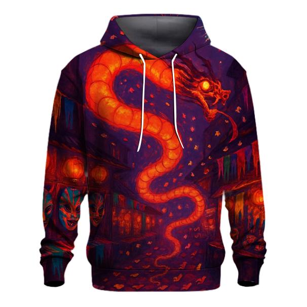 Neon Lantern Serpent pullover hoodies