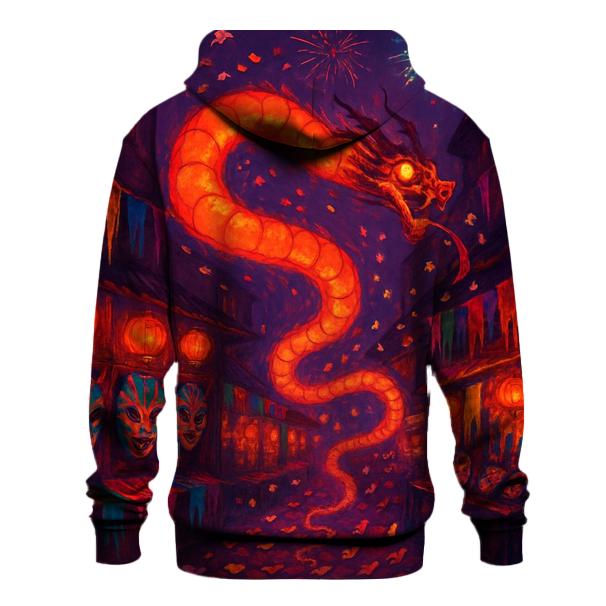 Neon Lantern Serpent pullover hoodies