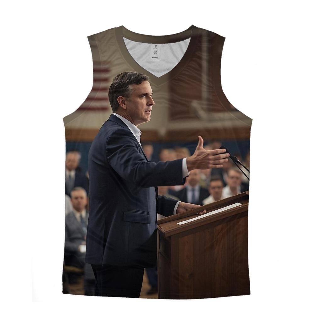 Morning Briefing At A Community Town Hall cotton sleeveless tops