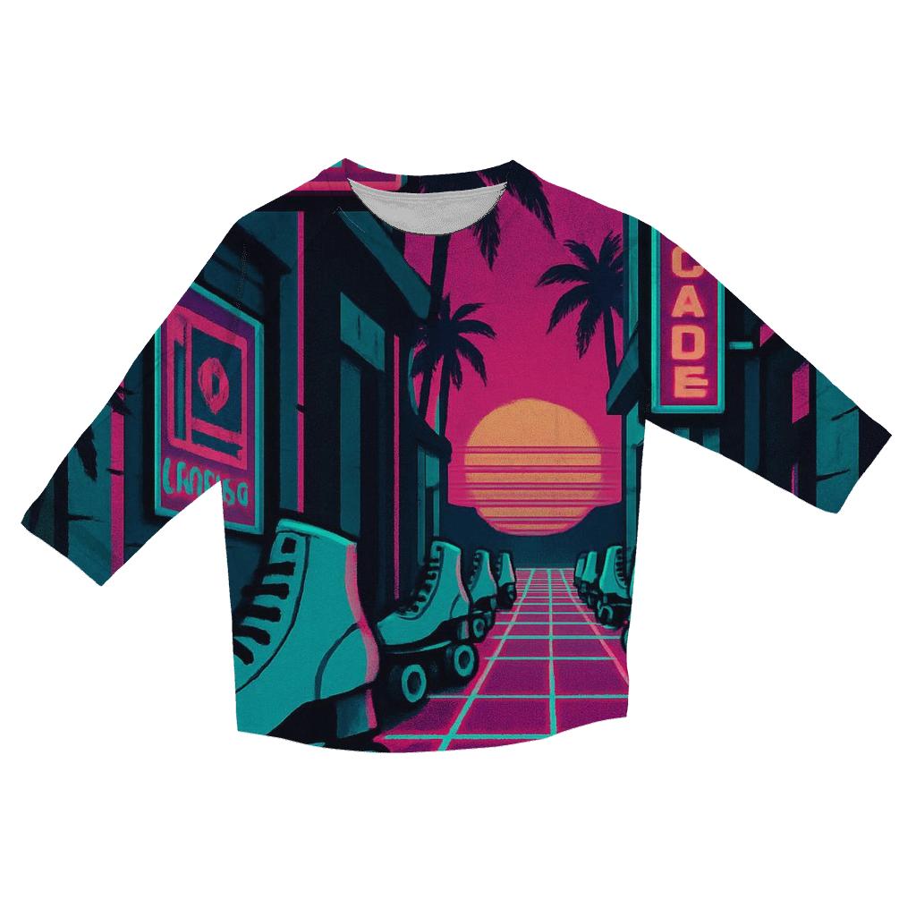 Neon Roller Alley stylish quarter sleeve tops