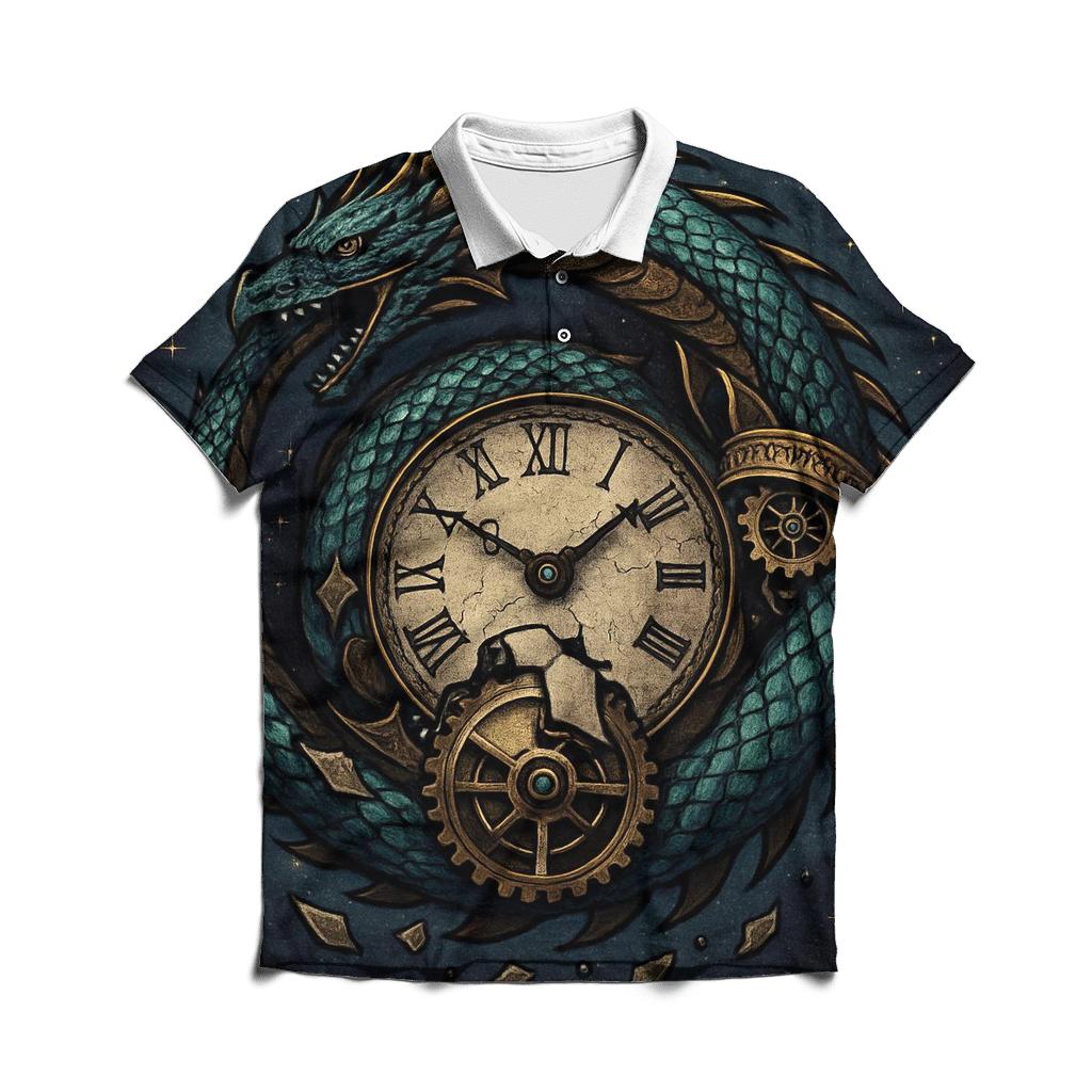 Clockwork Ouroboros Herald casual sports polo shirts
