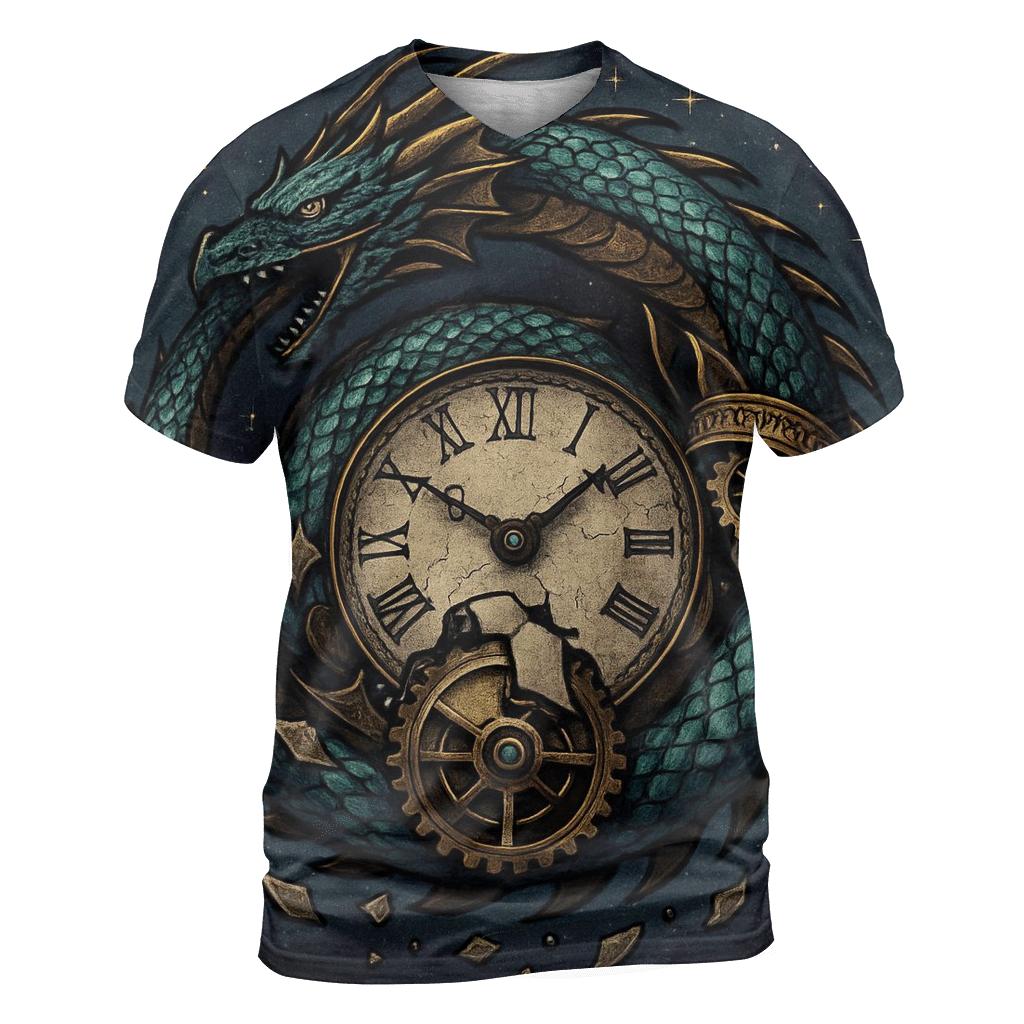 Clockwork Ouroboros Herald creative print fashion shirts