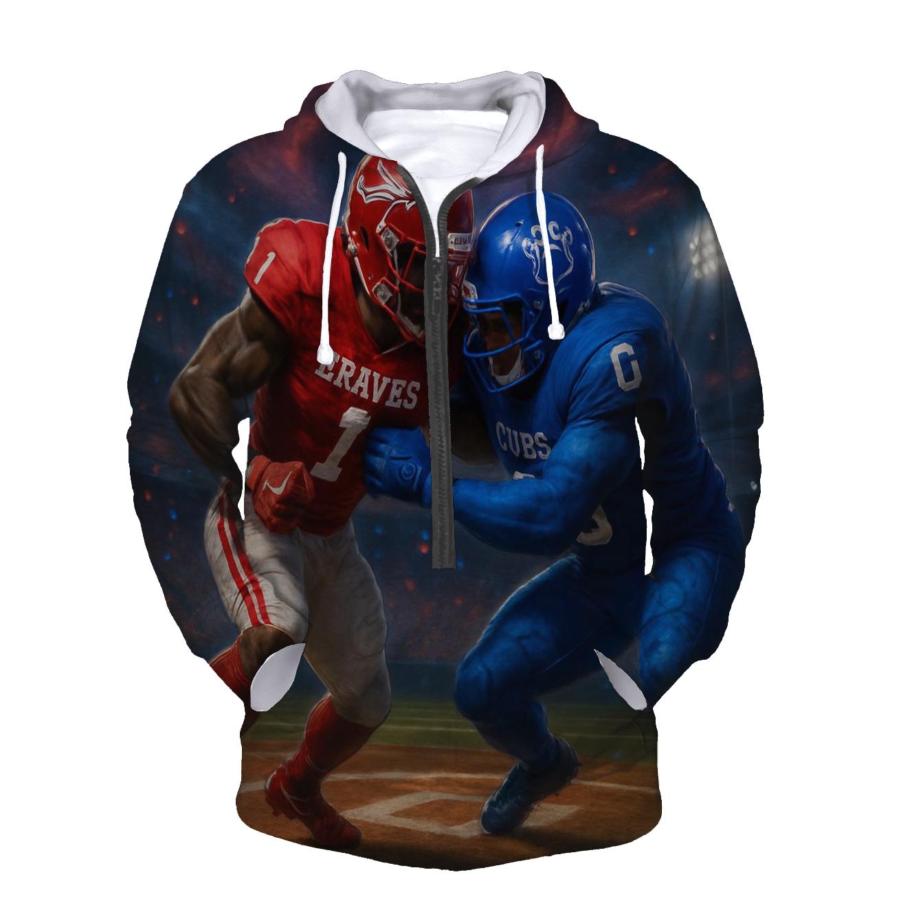 Diamond Clash Braves Vs Cubs Gridiron Duel premium hoodies