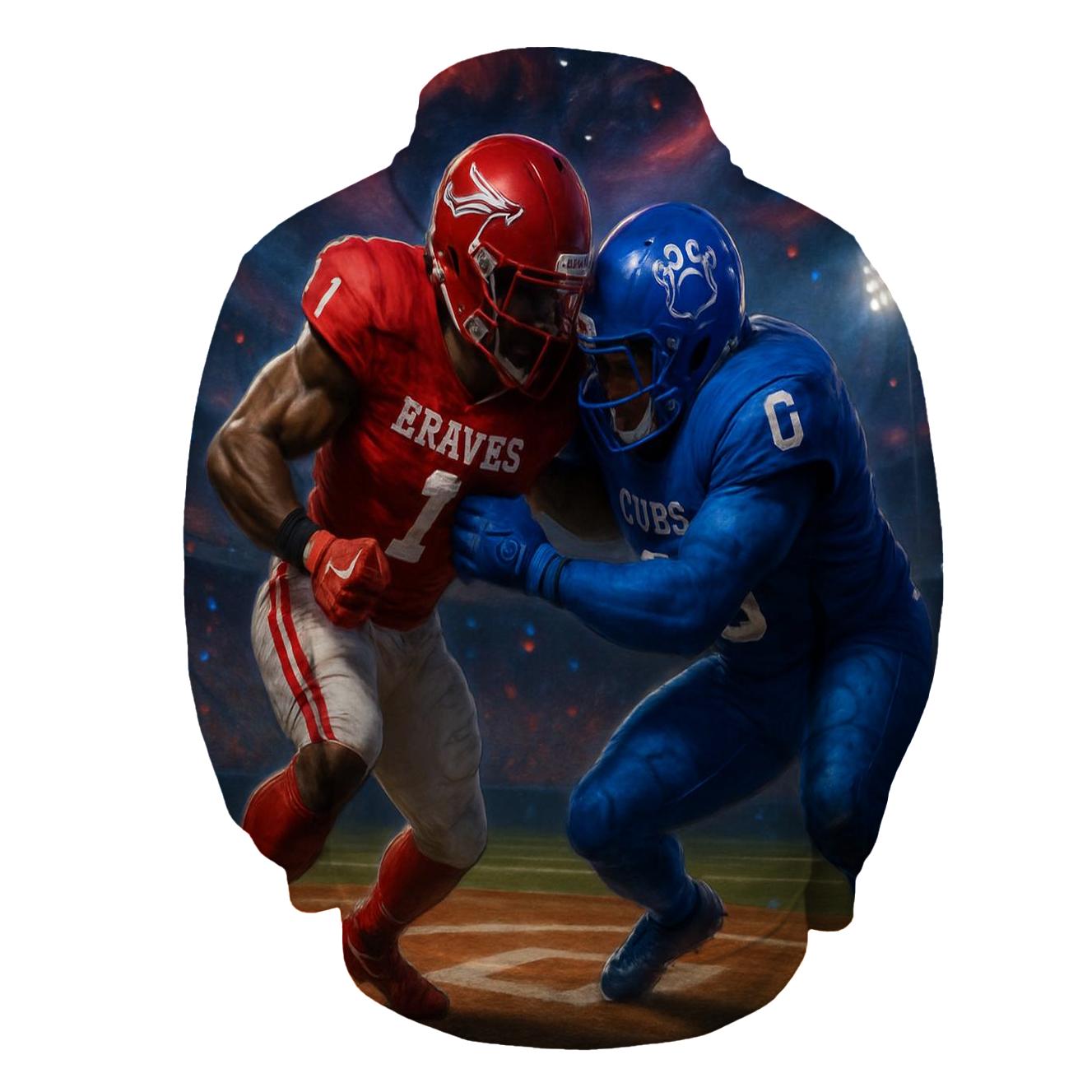 Diamond Clash Braves Vs Cubs Gridiron Duel premium hoodies