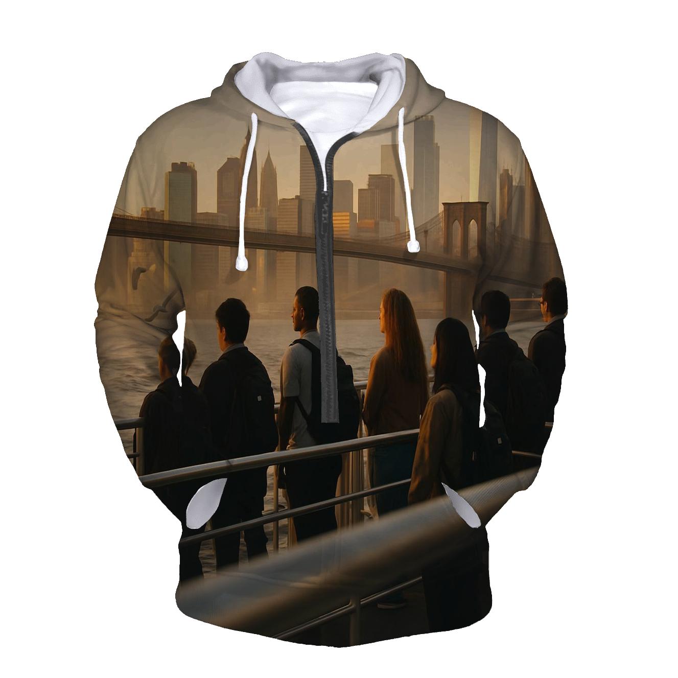Sunrise Commuter View Of Manhattan From Brooklyn Heights hoodies fashion