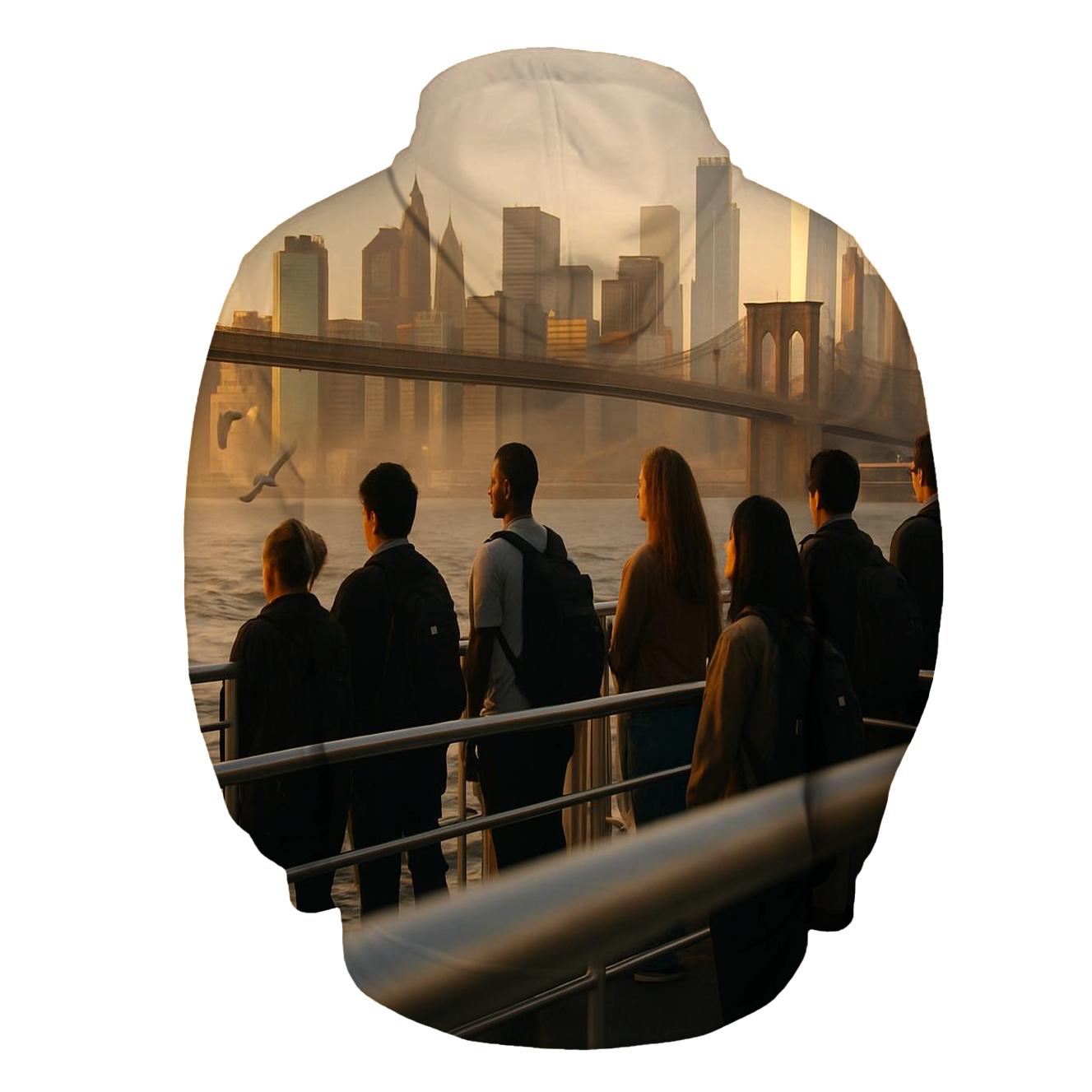 Sunrise Commuter View Of Manhattan From Brooklyn Heights hoodies fashion